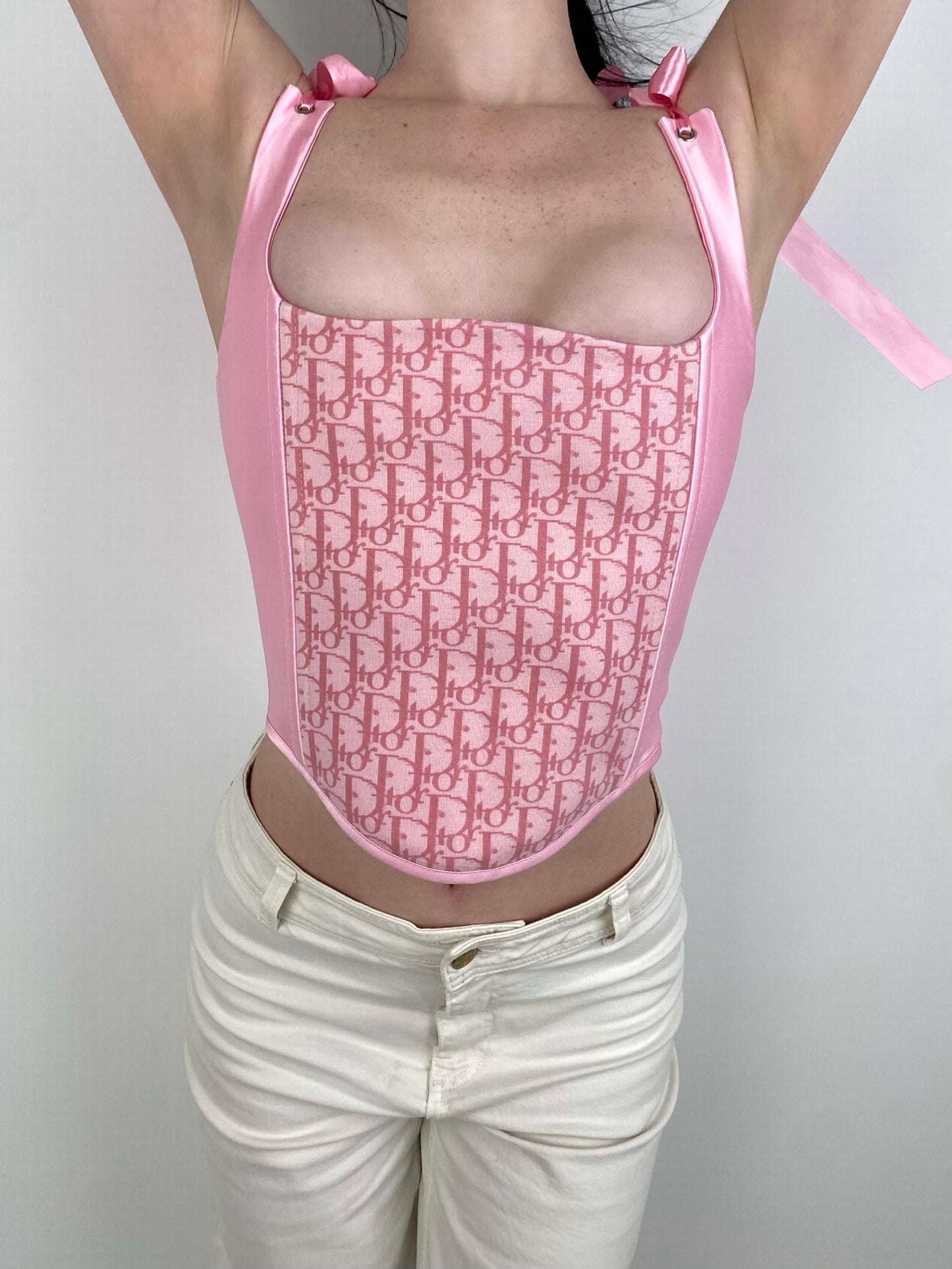 Reworked Dior Pink Monogram Corset
