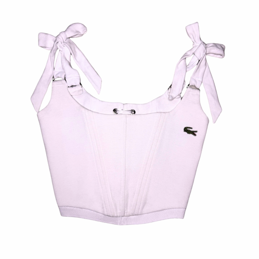 Reworked Polo Lacoste Baby Pink Corset