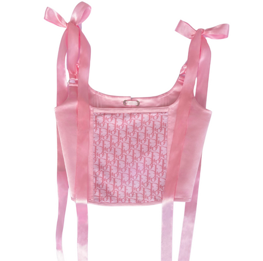 Reworked Dior Baby Pink Monogram Corset