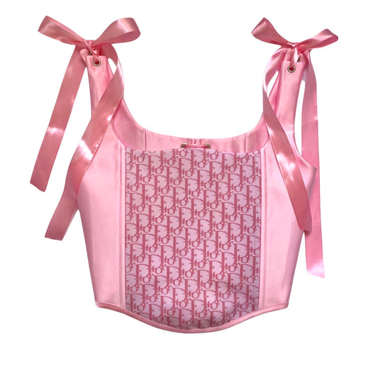 Reworked Dior Pink Monogram Corset