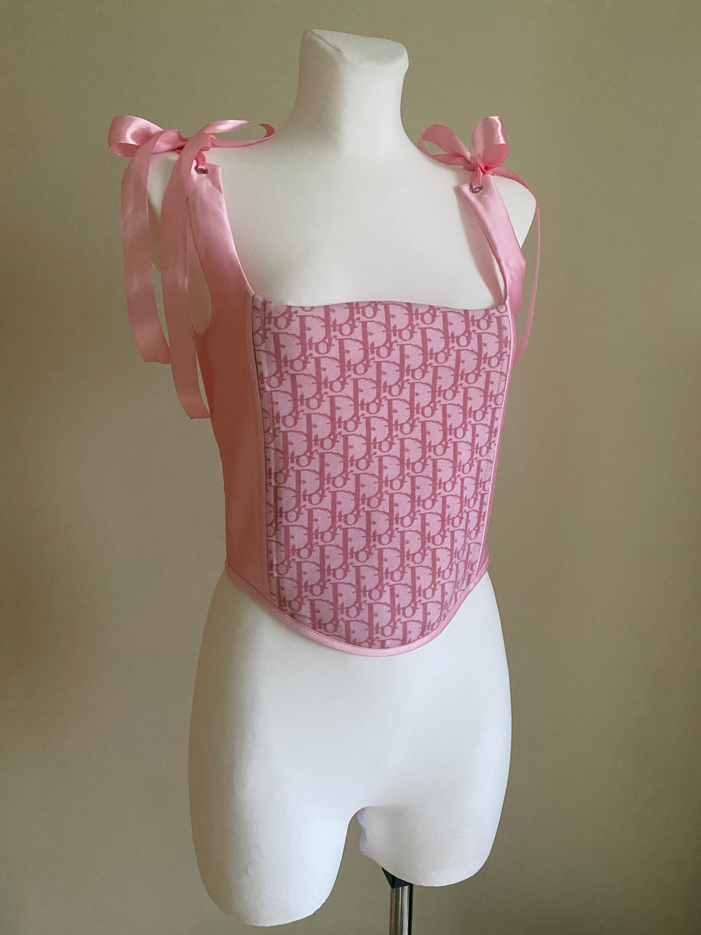 Reworked Dior Pink Monogram Corset